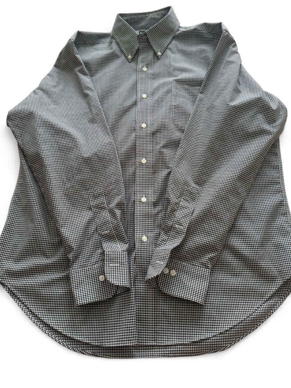 Ralph Lauren Men's Long-Sleeve Button-Down Shirt in Charcoal Micro-Check